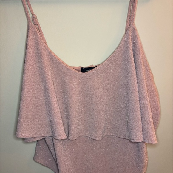 Forever 21 Pink Sparkle Tank Top Bodysuit with Peplum Size 2X - Picture 4 of 9